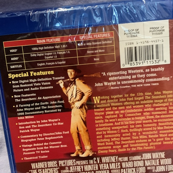 New and Sealed The Searchers Blu-Ray Disc - Picture 3 of 3